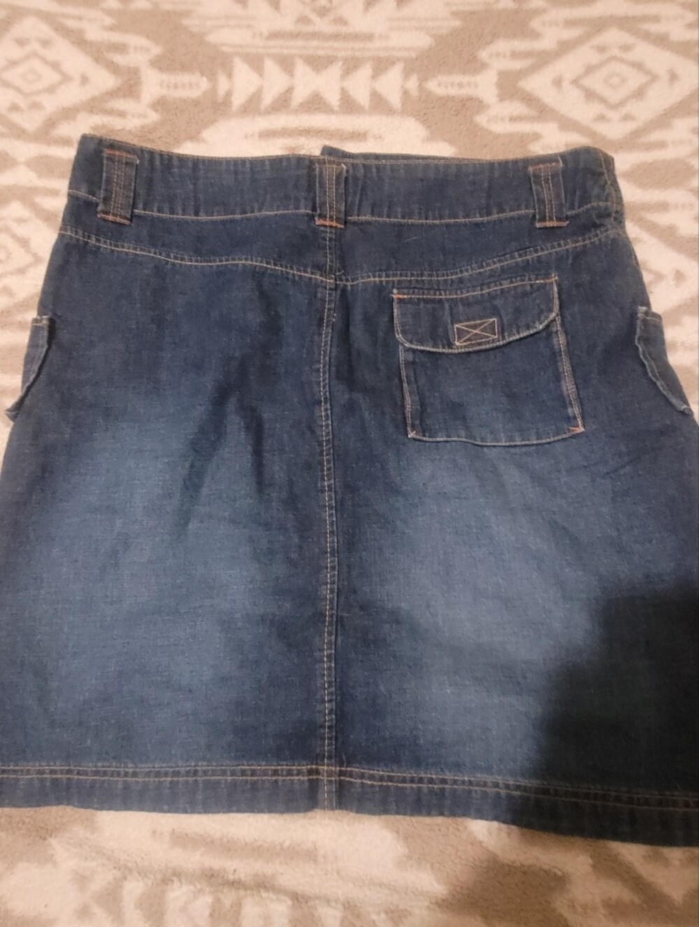 Denim A-Line Skirt - Blue - Picture 6 of 11